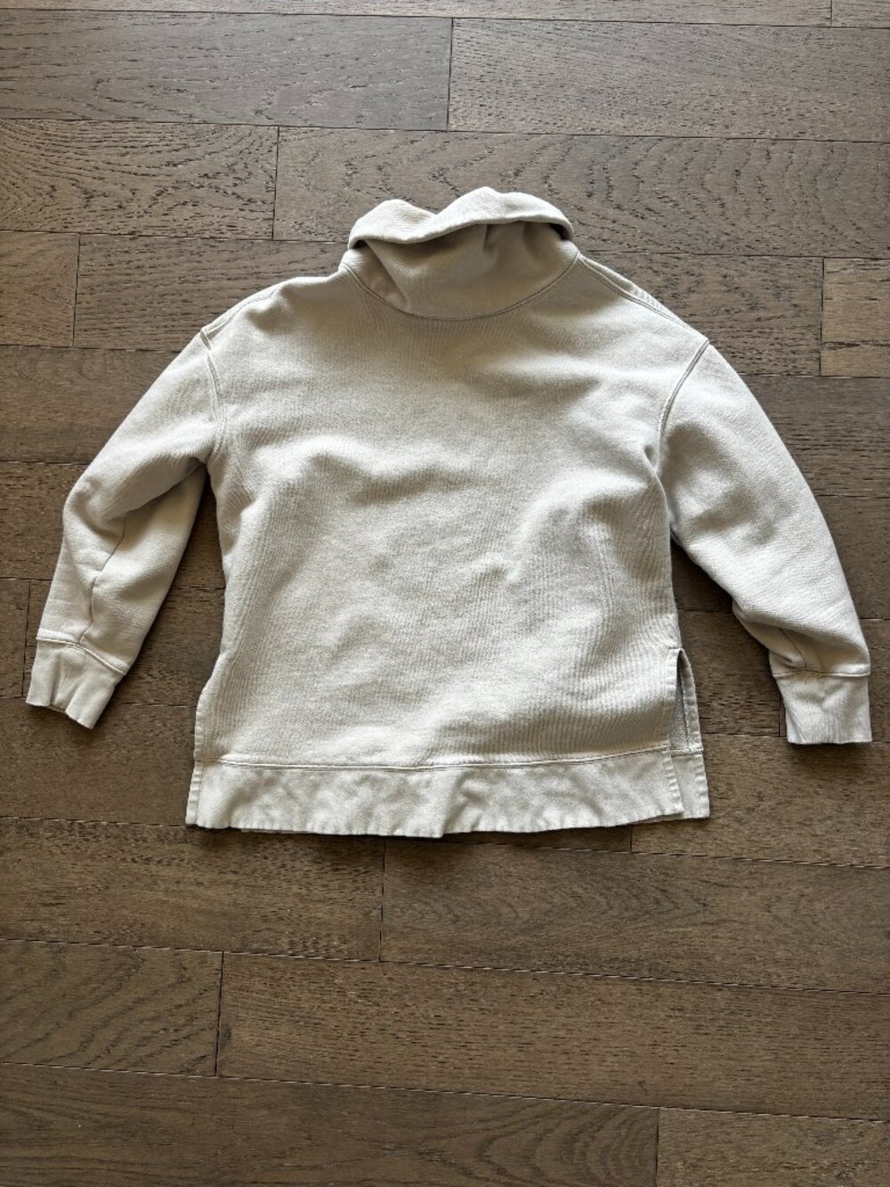 Athleta White Funnel-Neck Sweatshirt